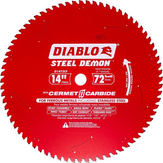 Diablo 14 Inch x 72-Teeth Steel Cermet II Blade for Medium Metal