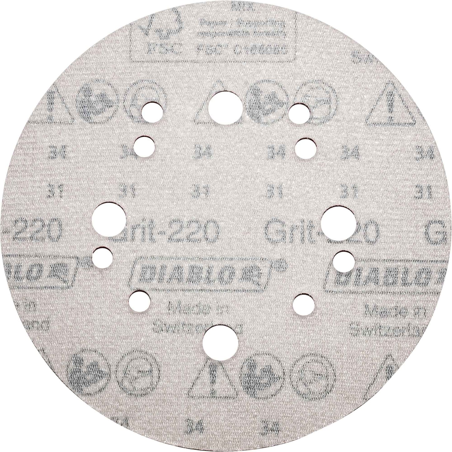 Diablo 5 Inch 220-Grit Hook-Lock Sanding Discs 50 Piece Pack