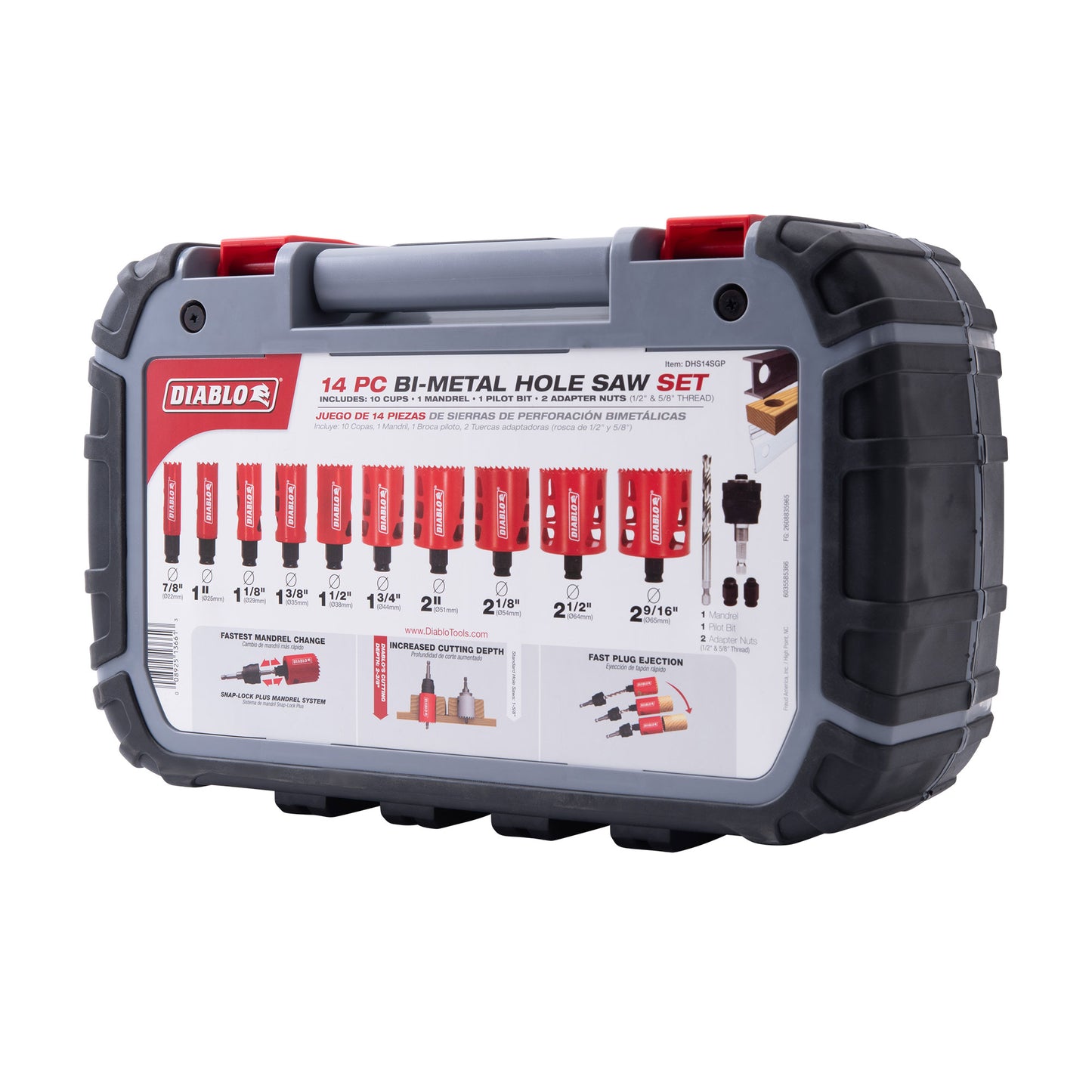Diablo DHS14SGP General Purpose Bi-Metal Hole Saw 14 Piece Set