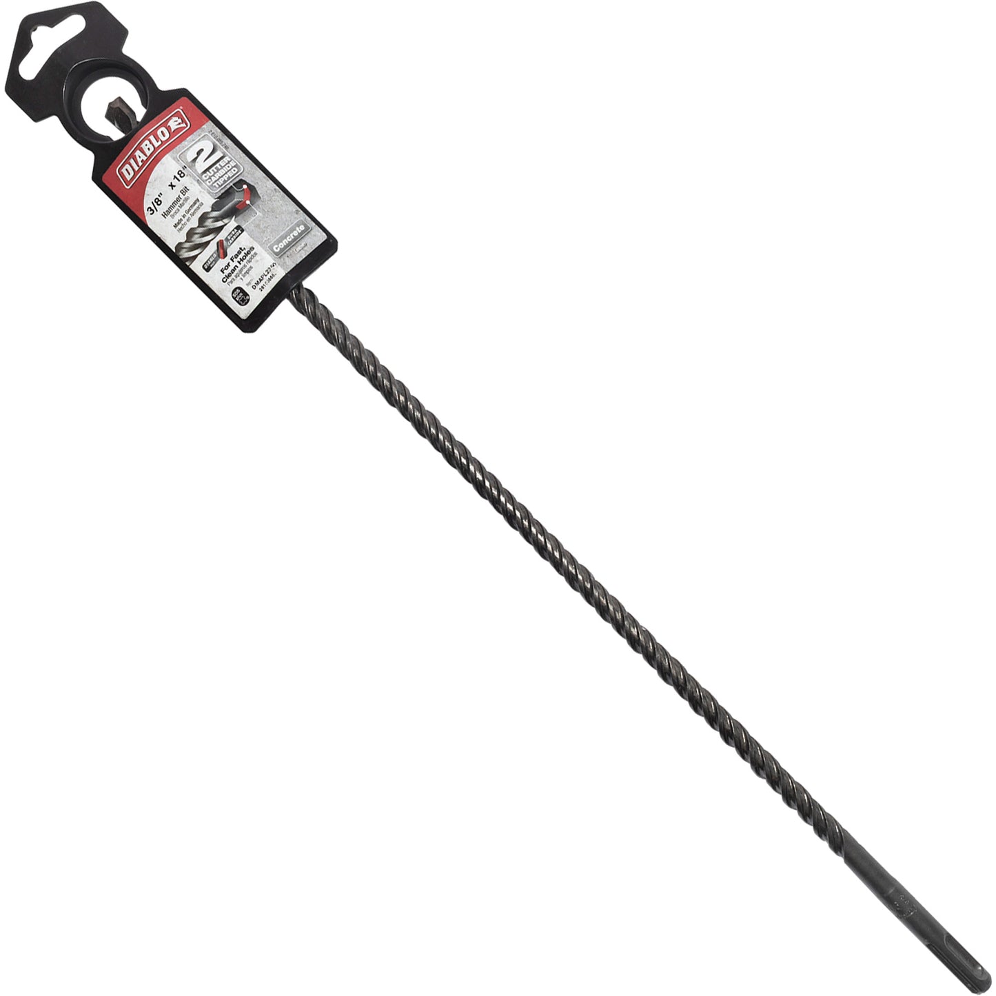 Diablo DMAPL2250-30 SDS-Plus 2 Cutter Carbide-Tipped Hammer Drill Bit For SDS Plus Rotary Hammers 3/8 Inch x 16 Inch x 18 Inch For Concrete-Brick-Block 30 Pack