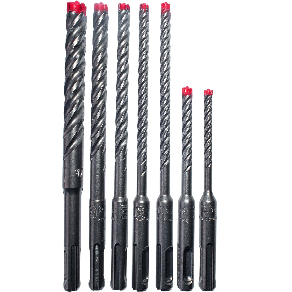 Diablo DMAPL9920-S7 Rebar Demon SDS-Plus 4-Cutter Full Carbide Head Hammer Drill Bits Assorted Sizes 7 Piece Set