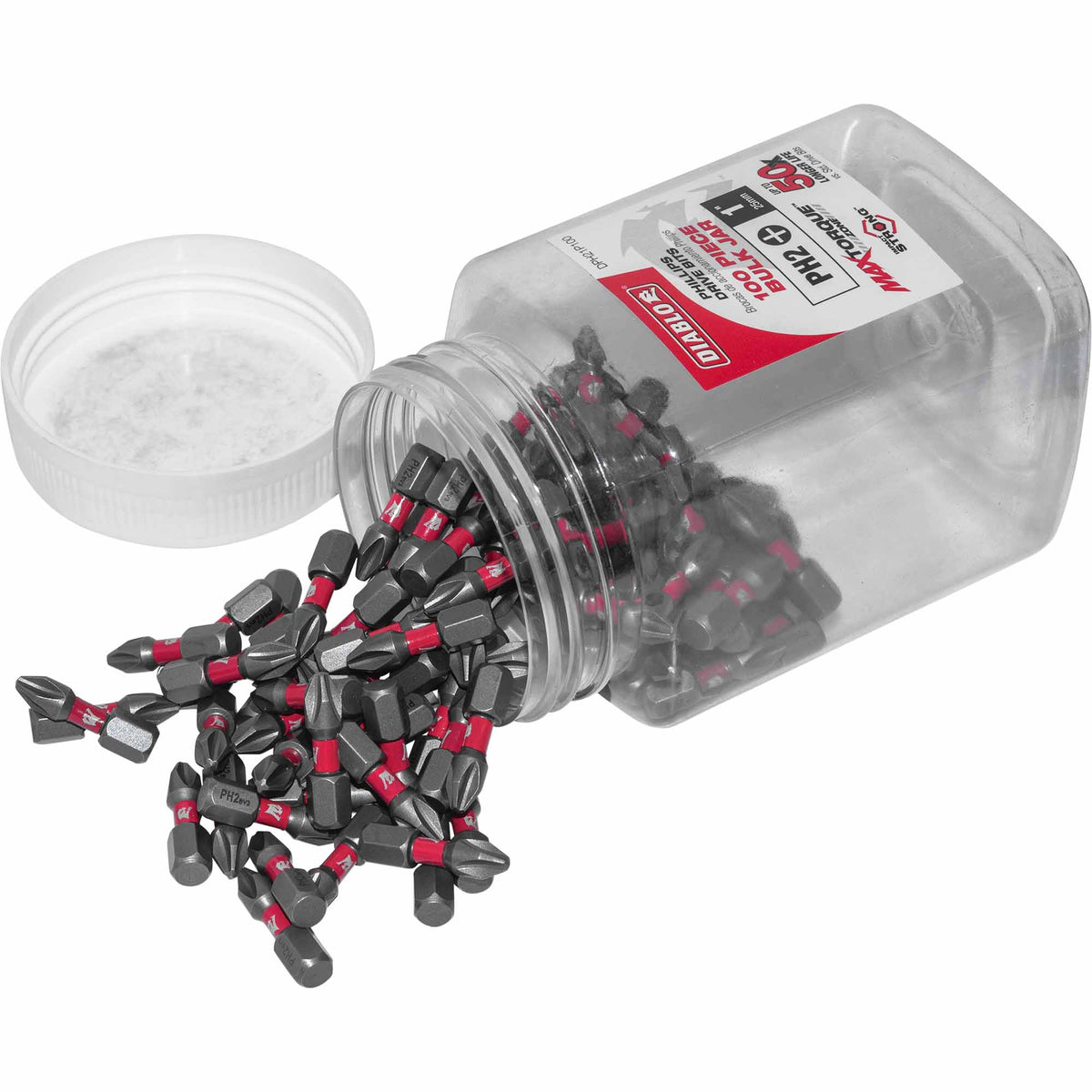 Diablo DPH21P100 #2 Phillips Drive Bit 1/4 Inch Hex x 1 Inch Pack of 100