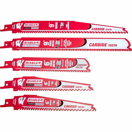 Diablo Steel Demon Reciprocating Saw Blade 5 Piece Set