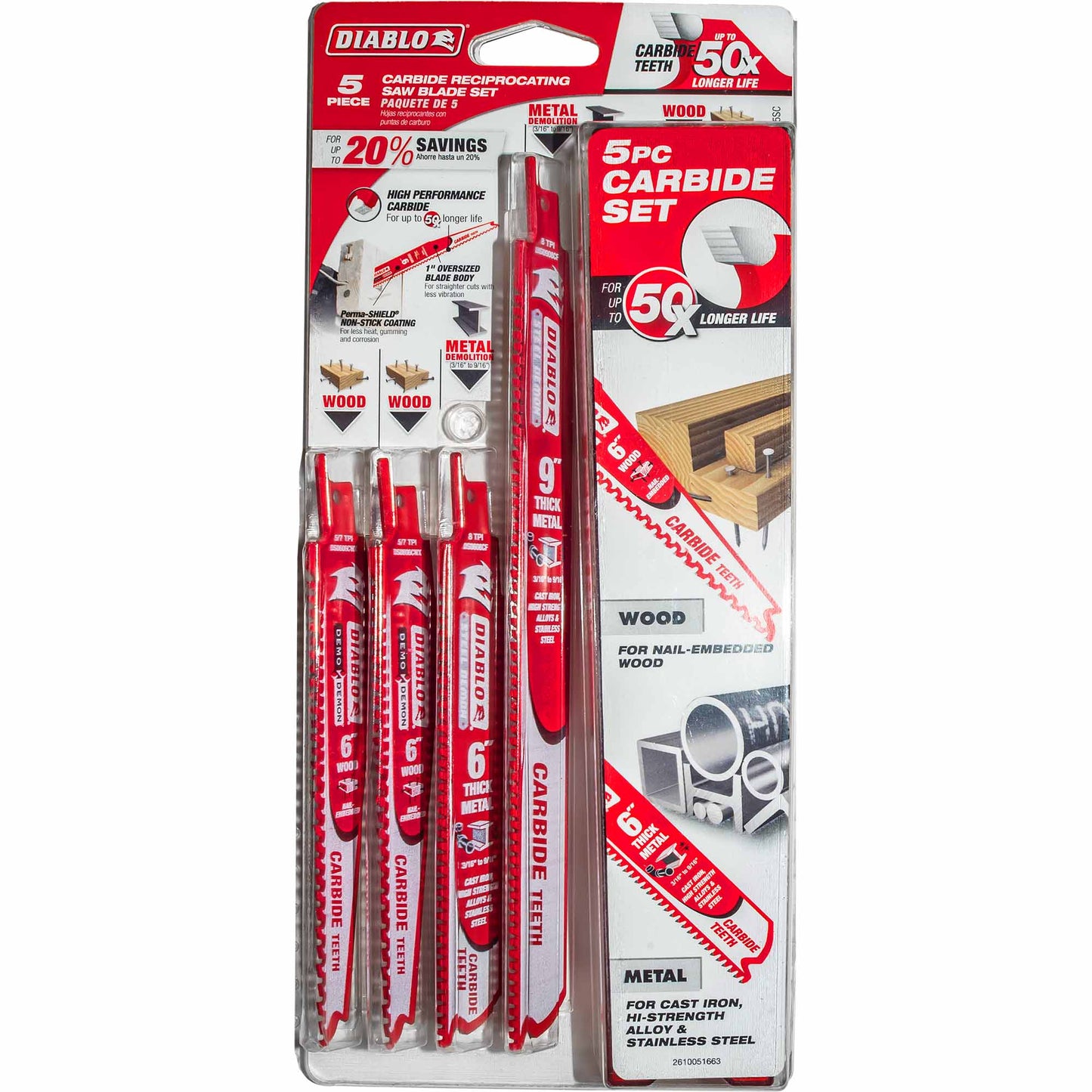 Diablo Steel Demon Reciprocating Saw Blade 5 Piece Set