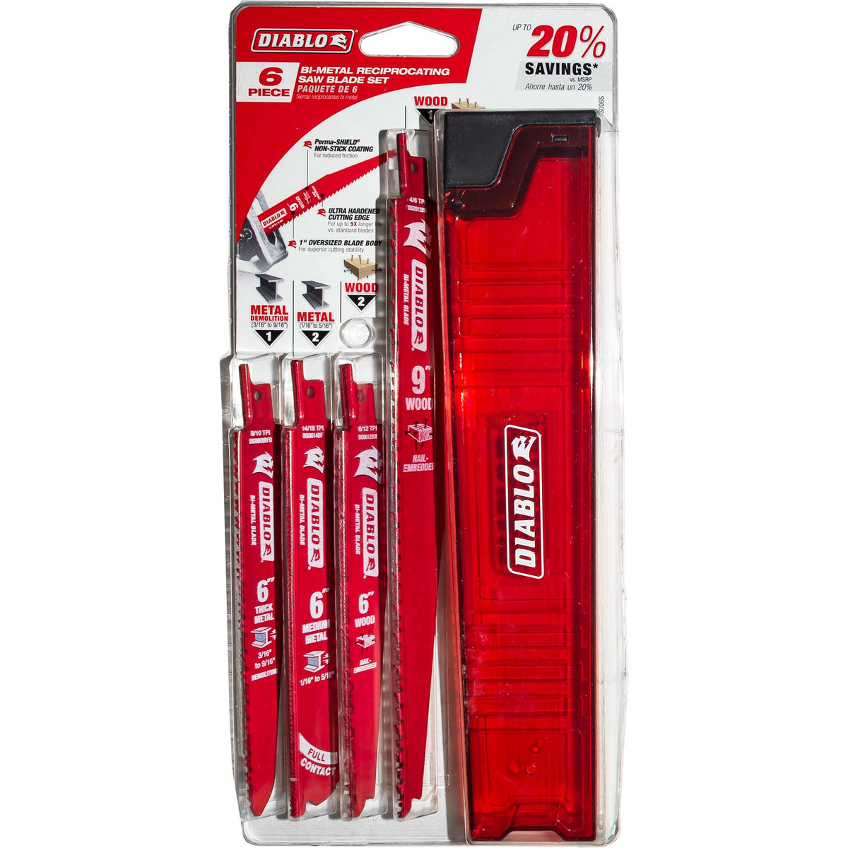 Diablo Bi-Metal Reciprocating Blade for Demolition 6 pc Set