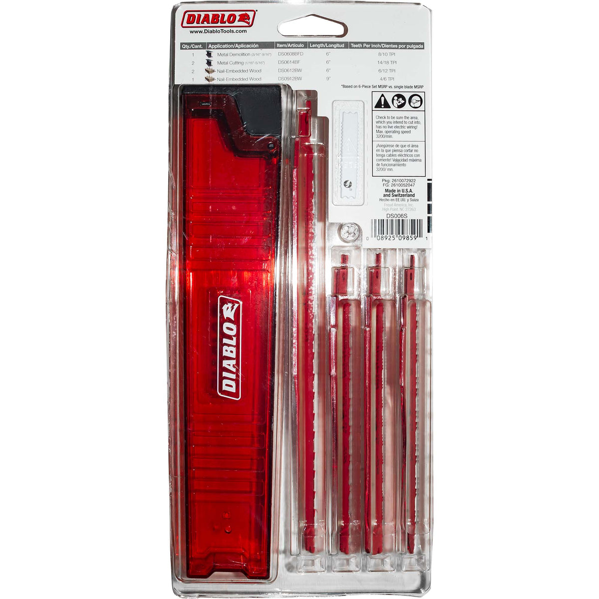 Diablo Bi-Metal Reciprocating Blade for Demolition 6 pc Set