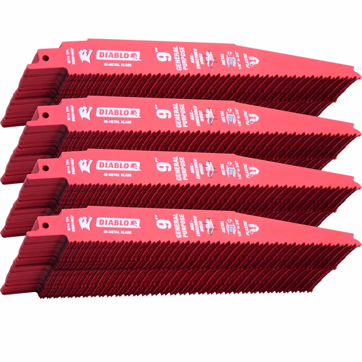 Diablo 9 Inch Bi-Metal Reciprocating Saw Blade For General Purpose 200 Pack