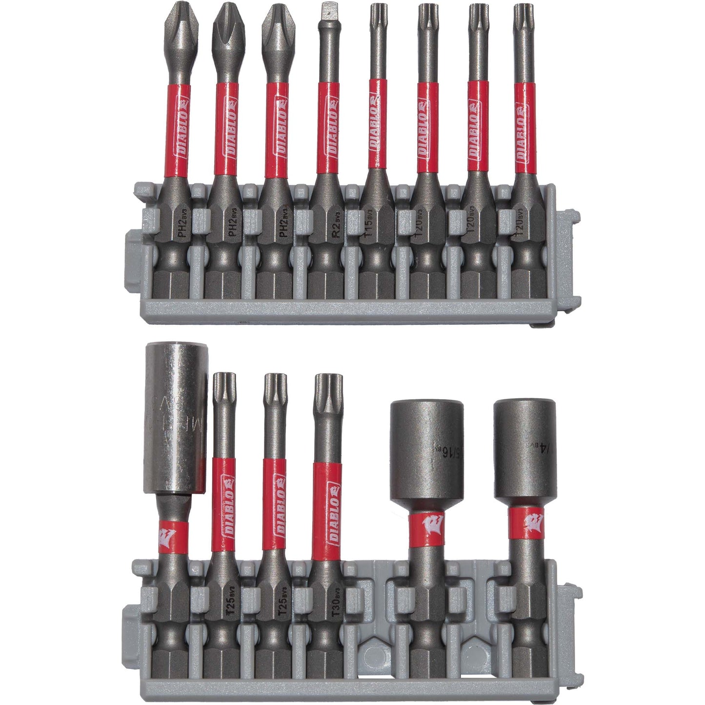 Diablo DSC-S14 High-Performance Magnetic Screwdriving Bits Assorted Sizes 14 Piece Set
