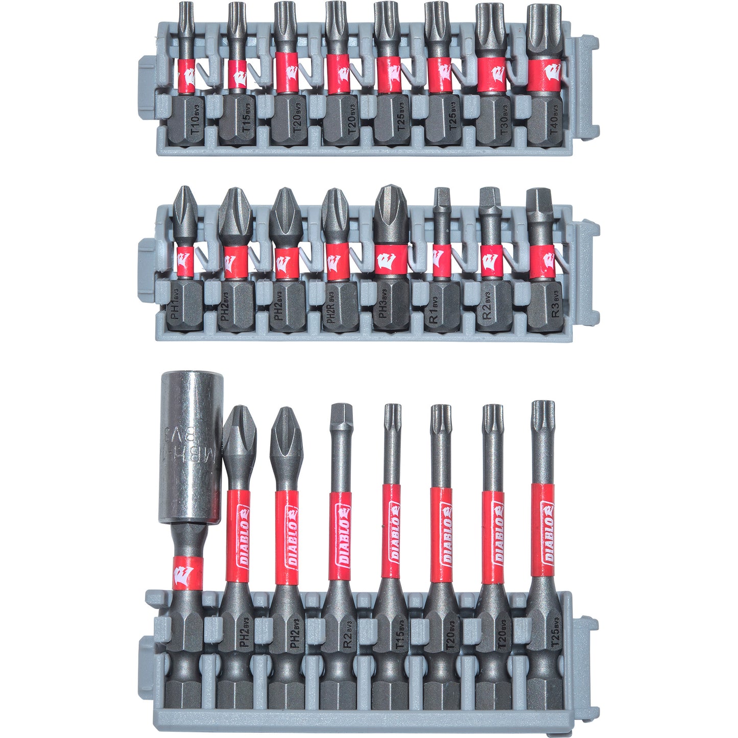 Diablo DSC-S24 High-Performance Magnetic Screwdriving Bits Assorted Sizes 24 Piece Set