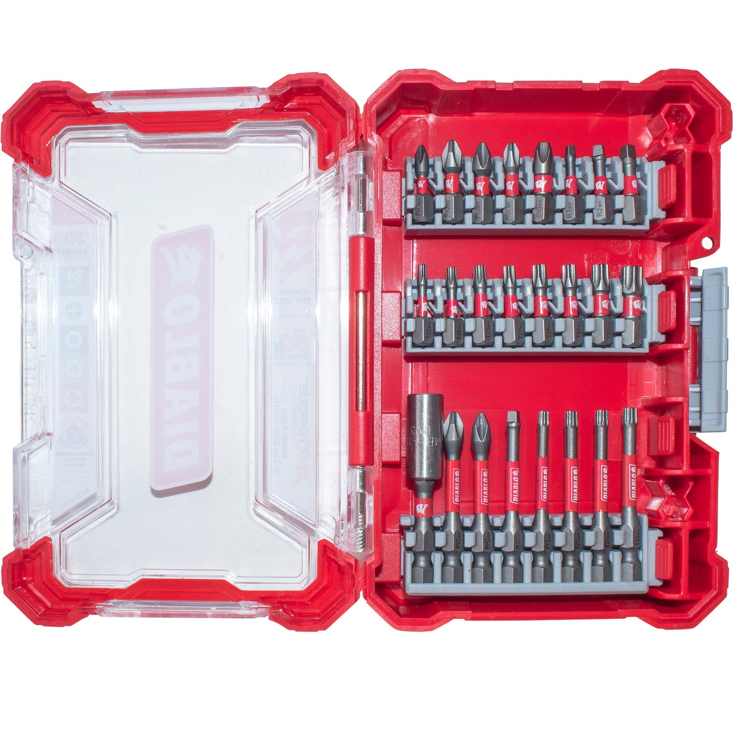 Diablo DSC-S24 High-Performance Magnetic Screwdriving Bits Assorted Sizes 24 Piece Set