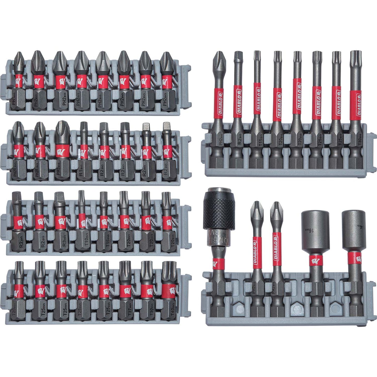 Diablo DSC-S45 High-Performance Magnetic Screwdriving Bits Assorted Sizes 45 Piece Set