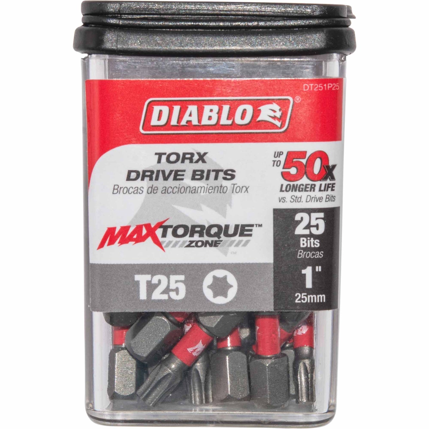 Diablo DT251P25 Torx T25 Drive Bit 1/4 Inch Hex x 1 Inch Pack of 25