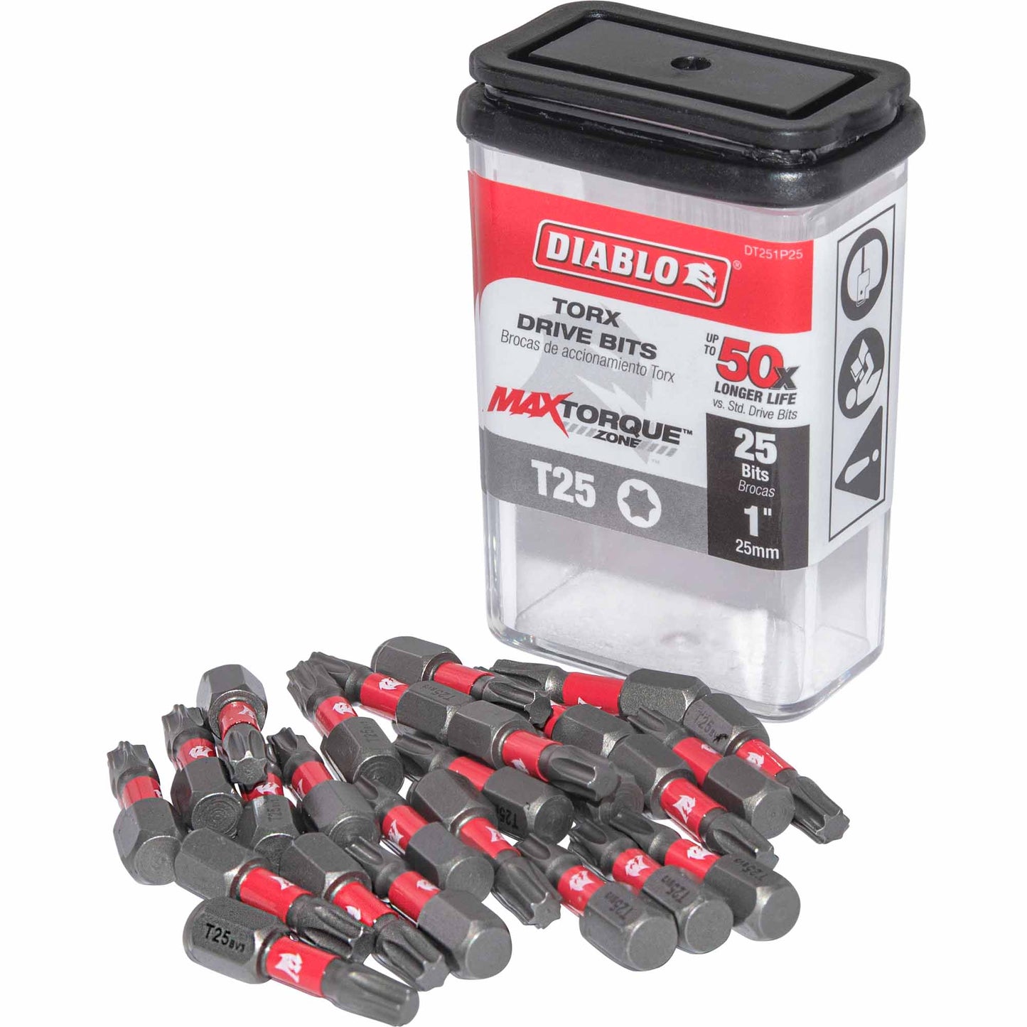 Diablo DT251P25 Torx T25 Drive Bit 1/4 Inch Hex x 1 Inch Pack of 25