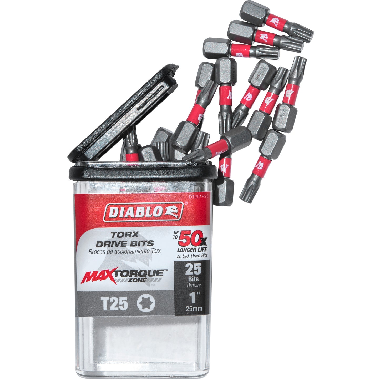 Diablo DT251P25 Torx T25 Drive Bit 1/4 Inch Hex x 1 Inch Pack of 25