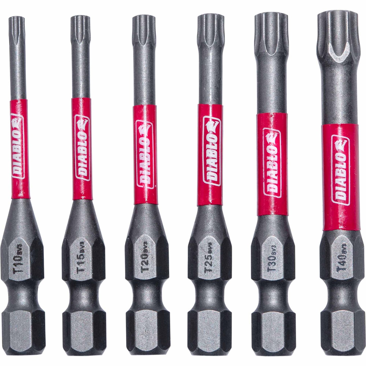Diablo DTV2-S6 Driver Torx Bit Assorted Pack 1/4 Inch Hex x 2 Inch Includes T10, T15, T20, T25, T30 and T40 Bits 6 Piece Set