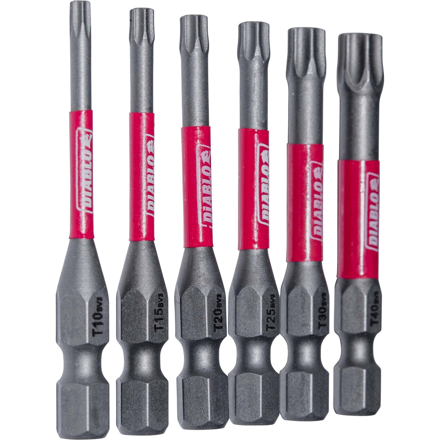 Diablo DTV2-S6 Driver Torx Bit Assorted Pack 1/4 Inch Hex x 2 Inch Includes T10, T15, T20, T25, T30 and T40 Bits 6 Piece Set