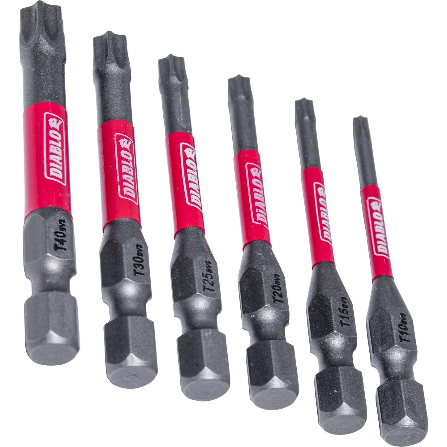 Diablo DTV2-S6 Driver Torx Bit Assorted Pack 1/4 Inch Hex x 2 Inch Includes T10, T15, T20, T25, T30 and T40 Bits 6 Piece Set