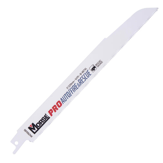 MK Morse PRO Auto|Fire & Rescue Bi-Metal Reciprocating Saw Blade For Automotive Salvage/Fire and Rescue - Medium Metal (1/8 Inch - 3/8 Inch) 9 Inch X 7/8 Inch X 0.062 Inch 14 TPI 25 Pack