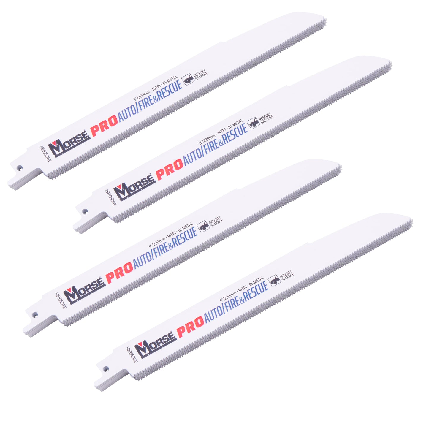 MK Morse PRO Auto|Fire & Rescue Bi-Metal Reciprocating Saw Blade For Automotive Salvage/Fire and Rescue - Medium Metal (1/8 Inch - 3/8 Inch) 9 Inch X 7/8 Inch X 0.062 Inch 14 TPI 25 Pack