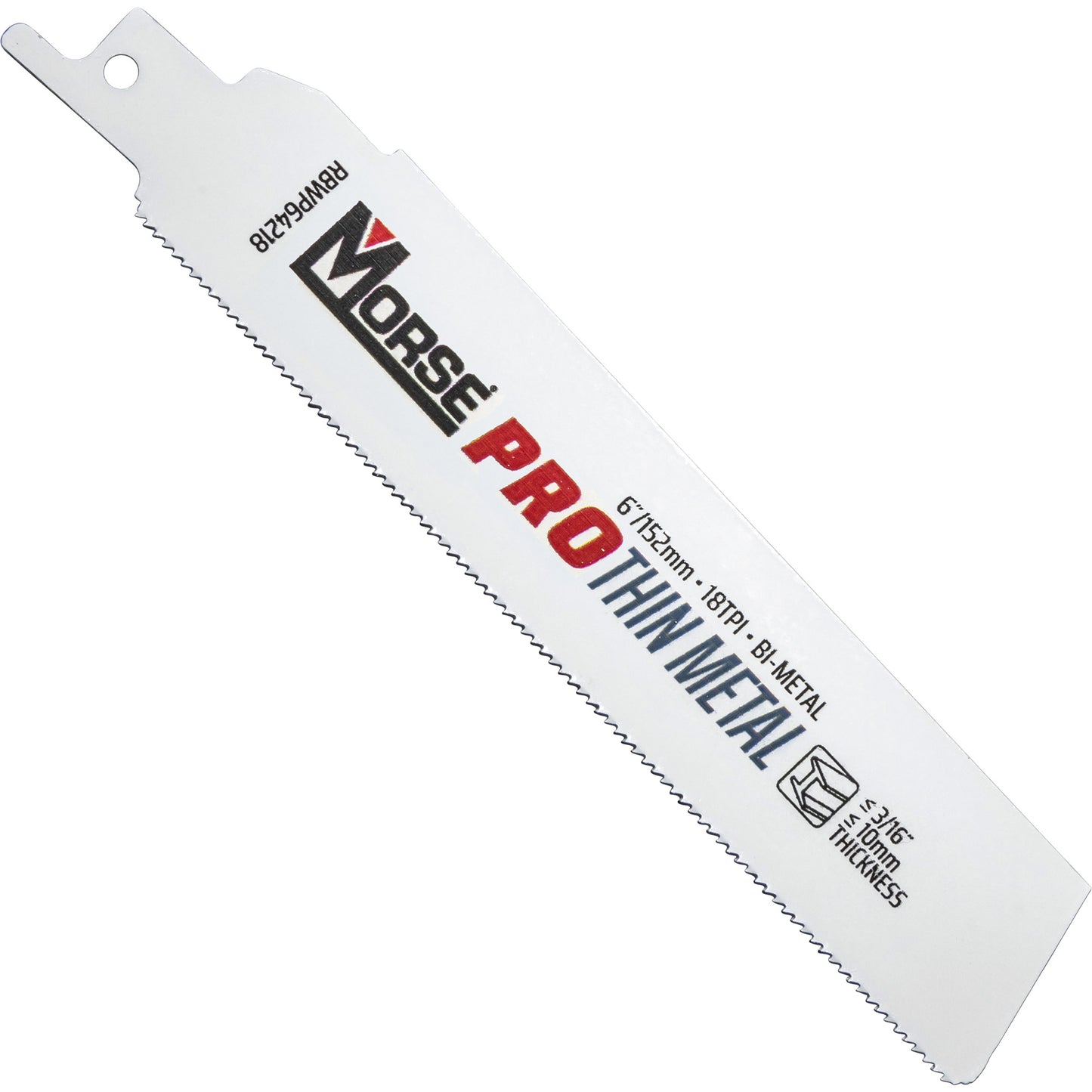Morse Bi-Metal Pro Thin Metal  Reciprocating Saw Blade 6" x 1" .42" 18 TPI 25 Pack