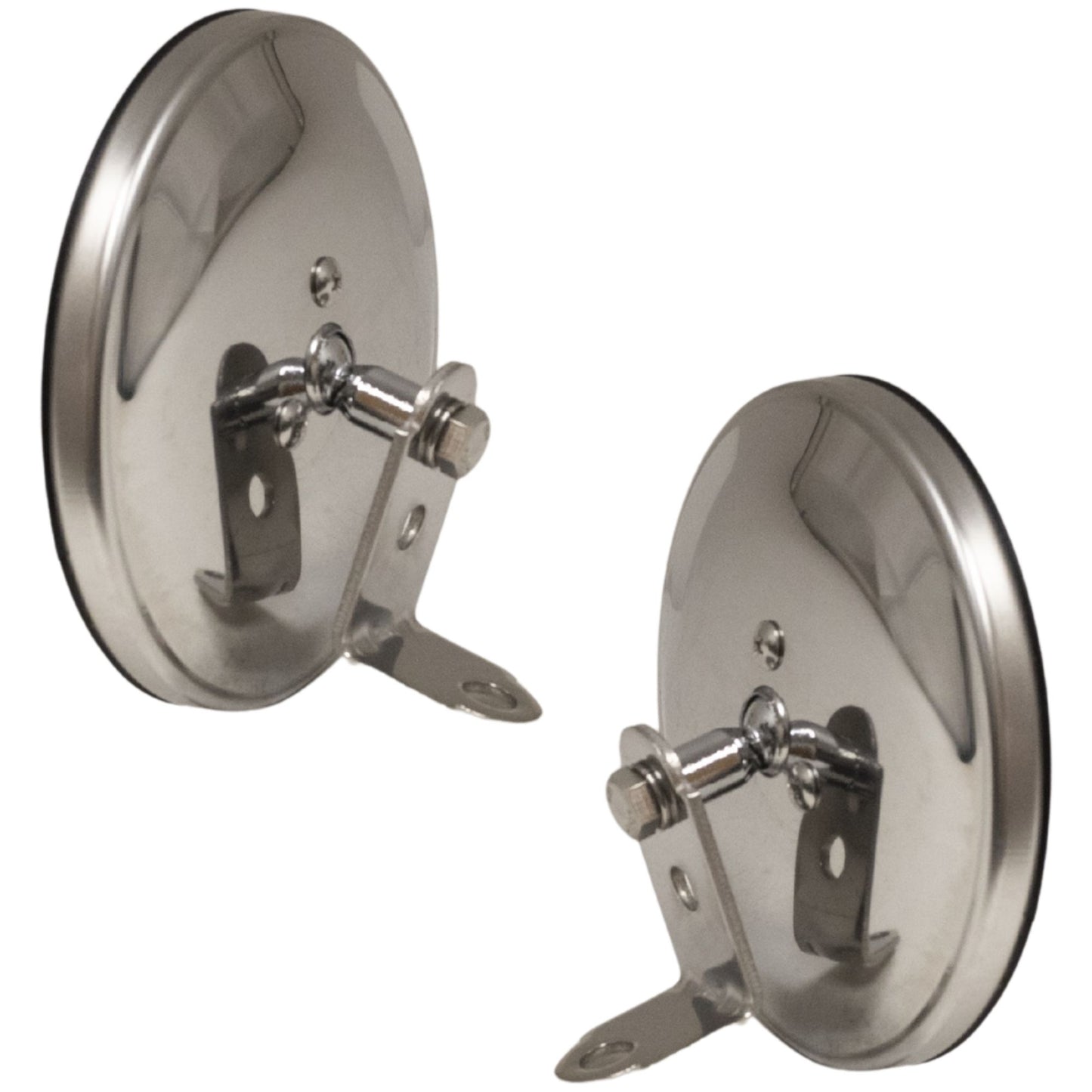 Brock Replacement Driver and Passengers Universal Convex Stainless Steel 5" Side Mirrors with Brackets