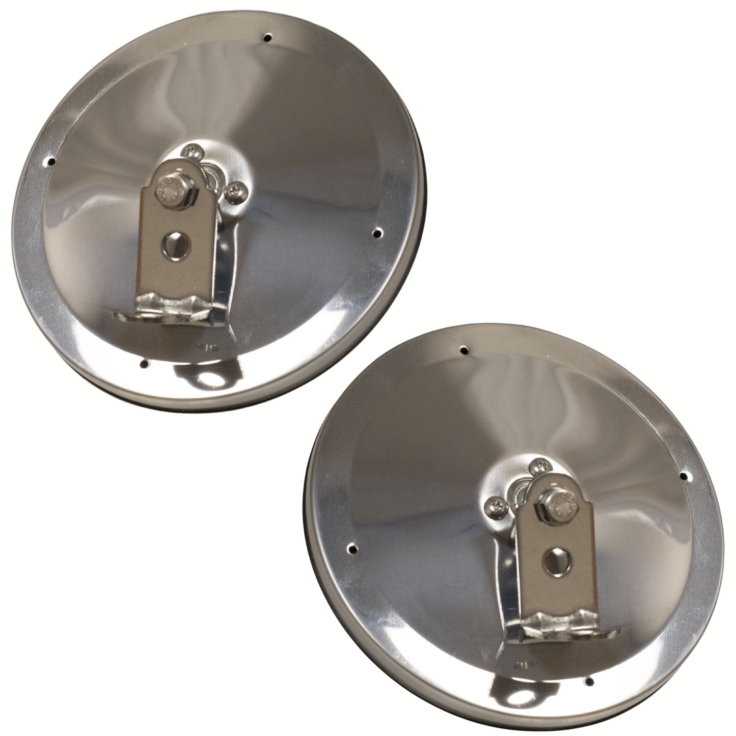 Brock Replacement Driver and Passenger Universal Convex Stainless Steel 6" Round Side Mirrors with Brackets