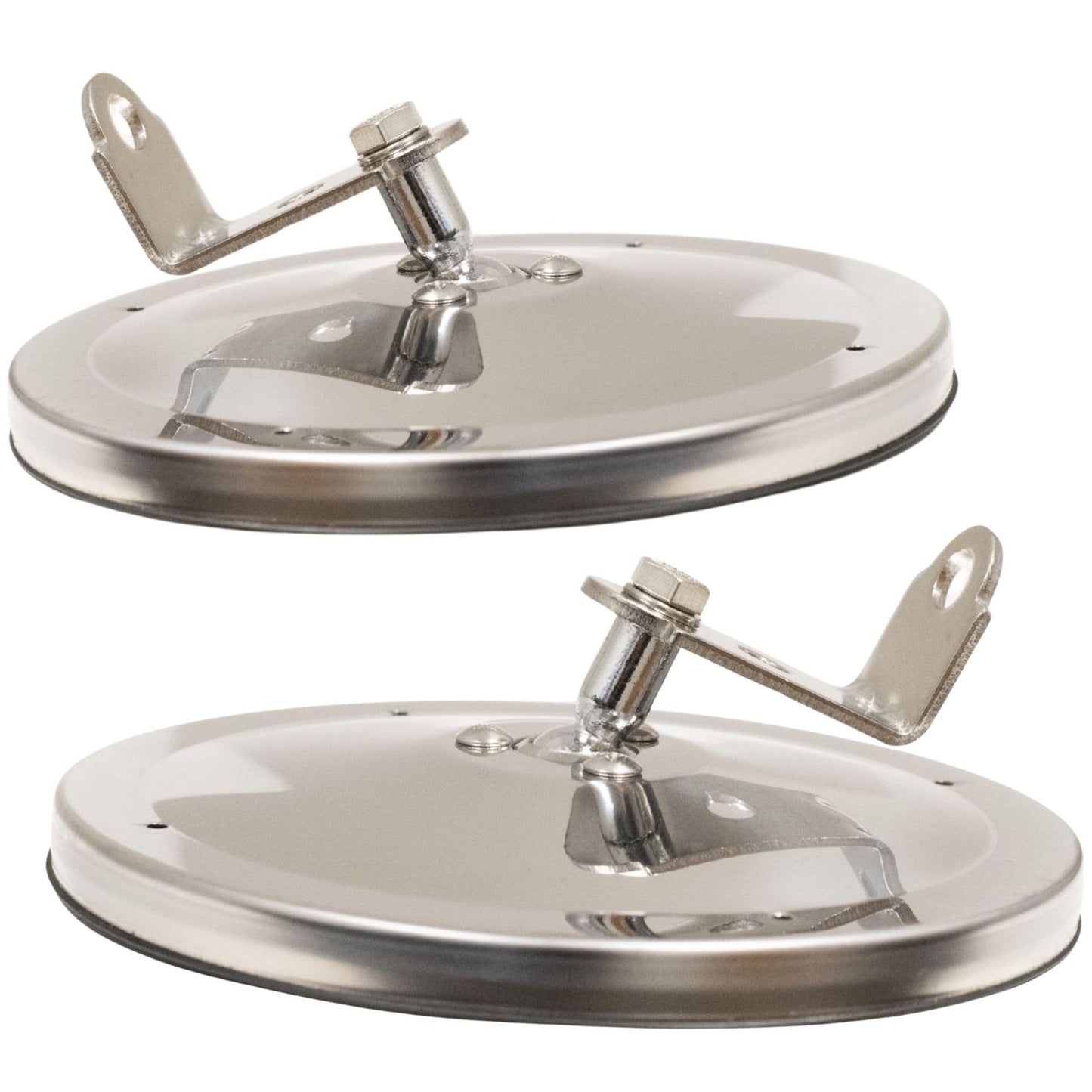 Brock Replacement Driver and Passenger Universal Convex Stainless Steel 6" Round Side Mirrors with Brackets
