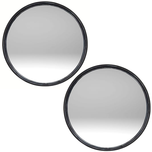 Brock Replacement Driver and Passenger Universal Convex Stainless Steel 7.5" Round Side Mirrors with L Brackets