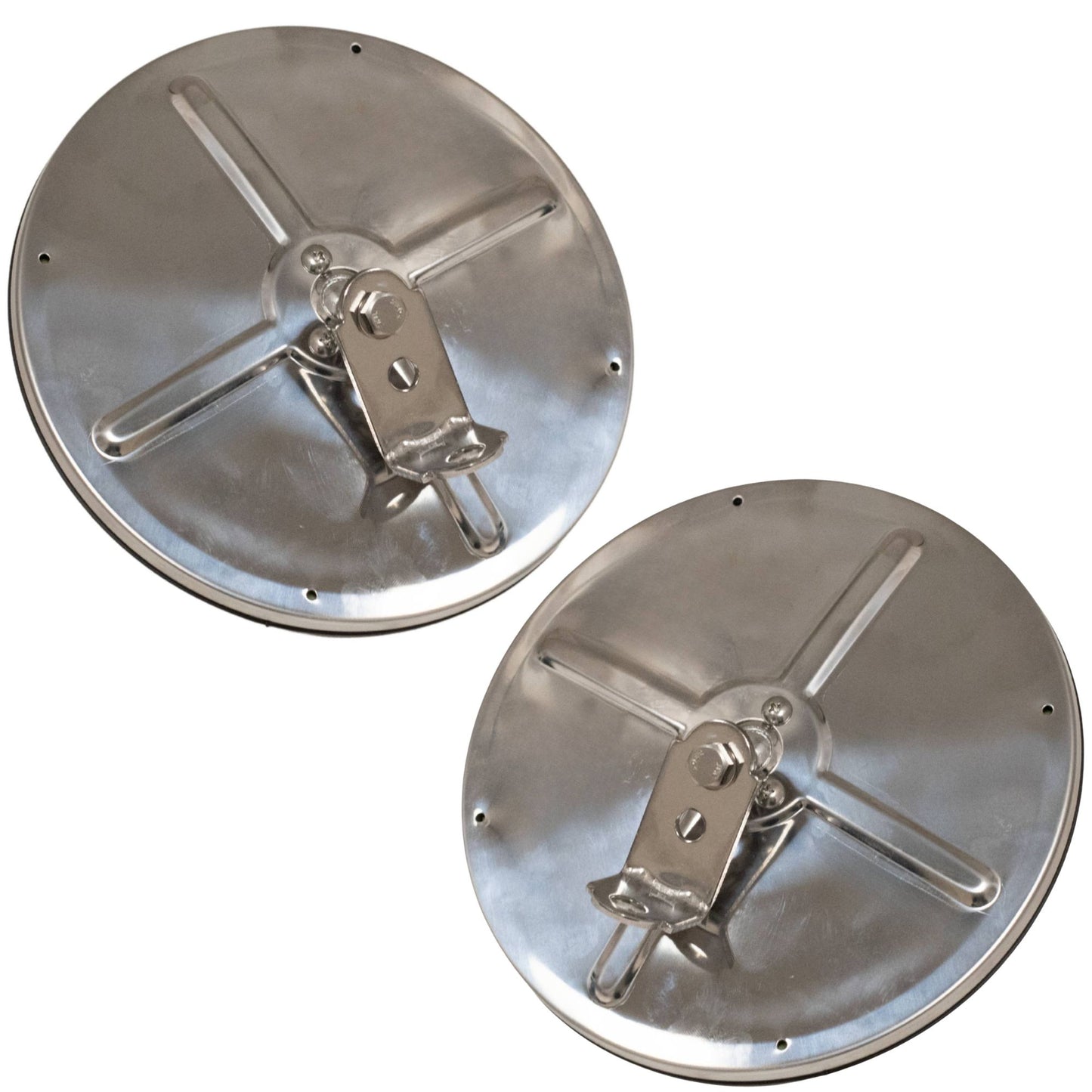 Brock Replacement Driver and Passenger Universal Convex Stainless Steel 7.5" Round Side Mirrors with L Brackets