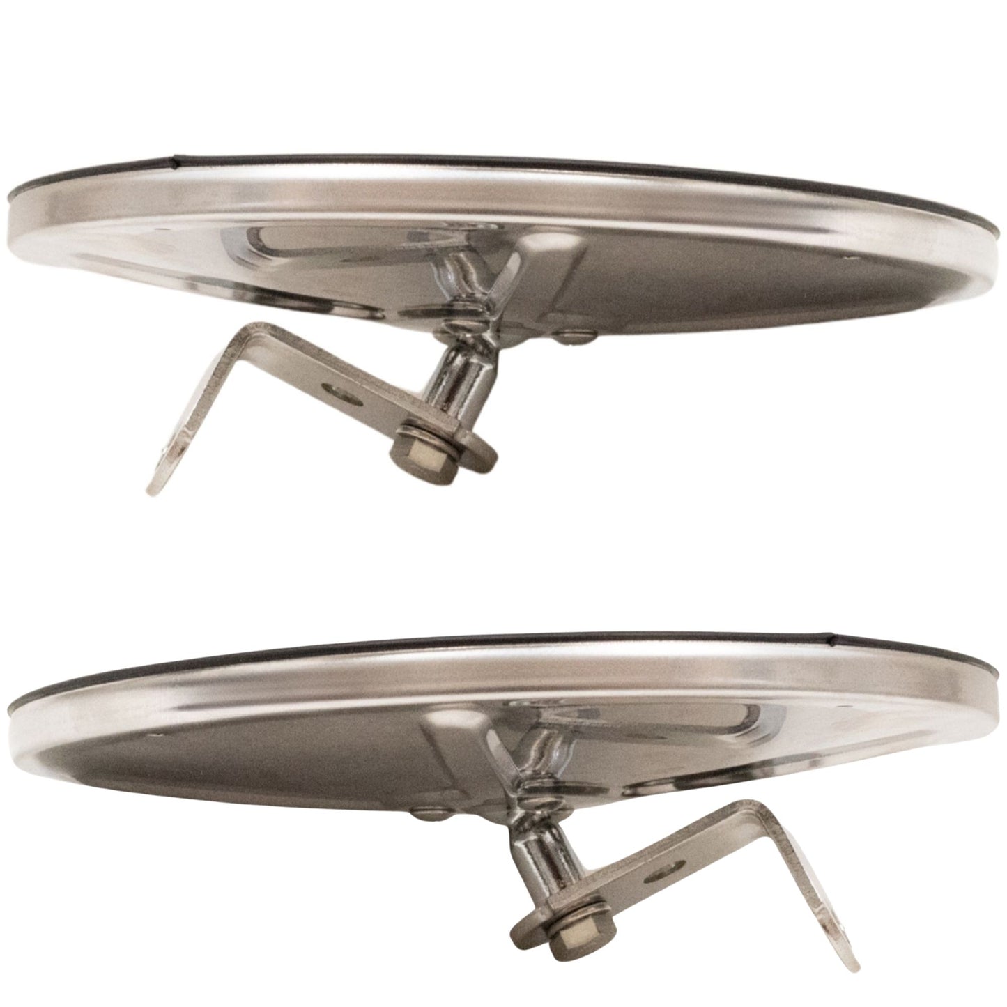 Brock Replacement Driver and Passenger Universal Convex Stainless Steel 7.5" Round Side Mirrors with L Brackets