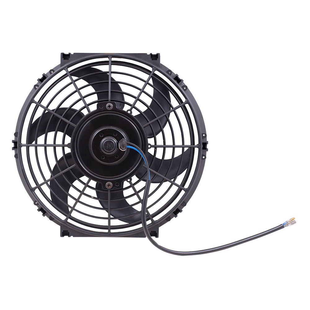 Brock Replacement Universal 10" Radiator Condenser Slim Push Pull Cooling Fan w/Mounting Kit S Blade 12V 70W Compatible with Pickup Hot Rod Classic Car Van