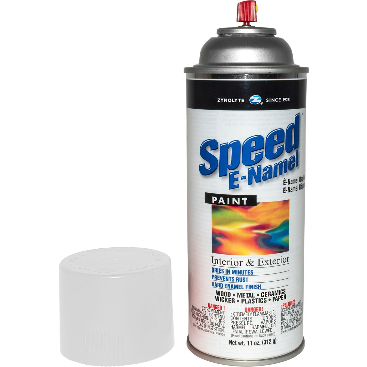 Zynolyte Speed E-Namel Z275 Fast Drying Enamel Spray Paint Semi-Gloss White 11 oz Can Case of 12