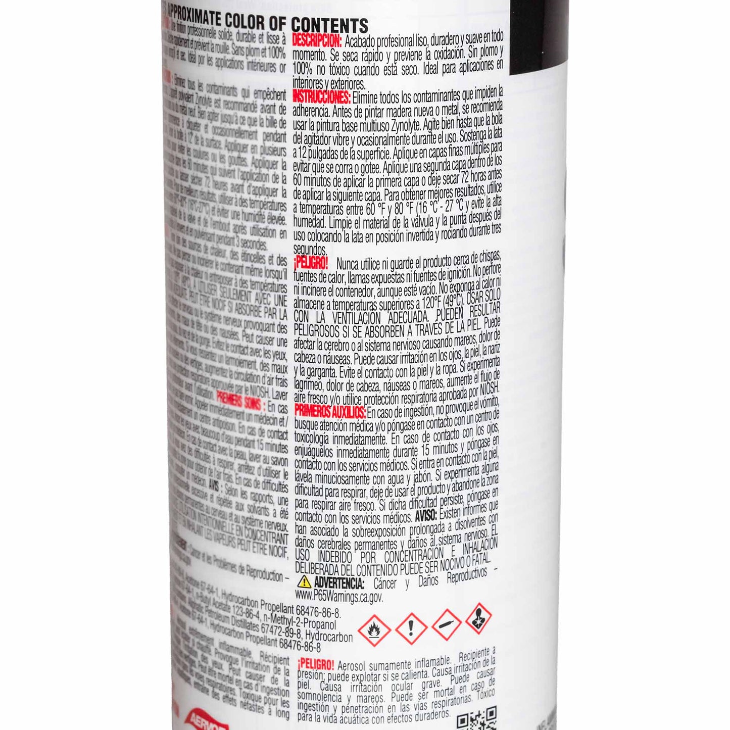 Zynolyte Speed E-Namel Z275 Fast Drying Enamel Spray Paint Semi-Gloss White 11 oz Can Case of 12