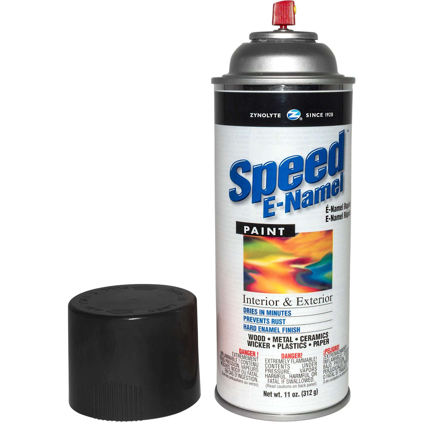 Zynolyte Speed E-Namel Z277 Fast Drying Enamel Spray Paint Semi-Gloss Black 11 oz Can Case of 12