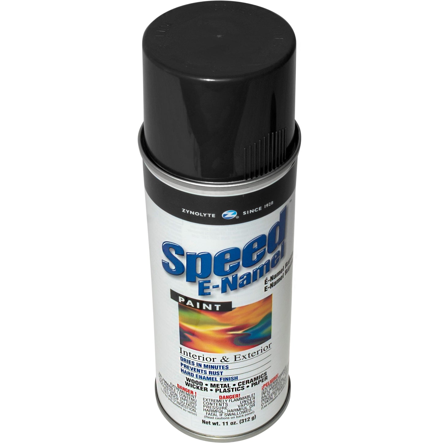 Zynolyte Speed E-Namel Z277 Fast Drying Enamel Spray Paint Semi-Gloss Black 11 oz Can Case of 12