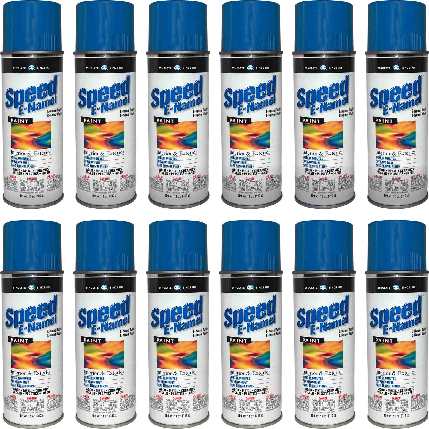 Zynolyte Speed E-Namel Z471 Fast Drying Enamel Spray Paint Royal Blue 11 oz Can Case of 12