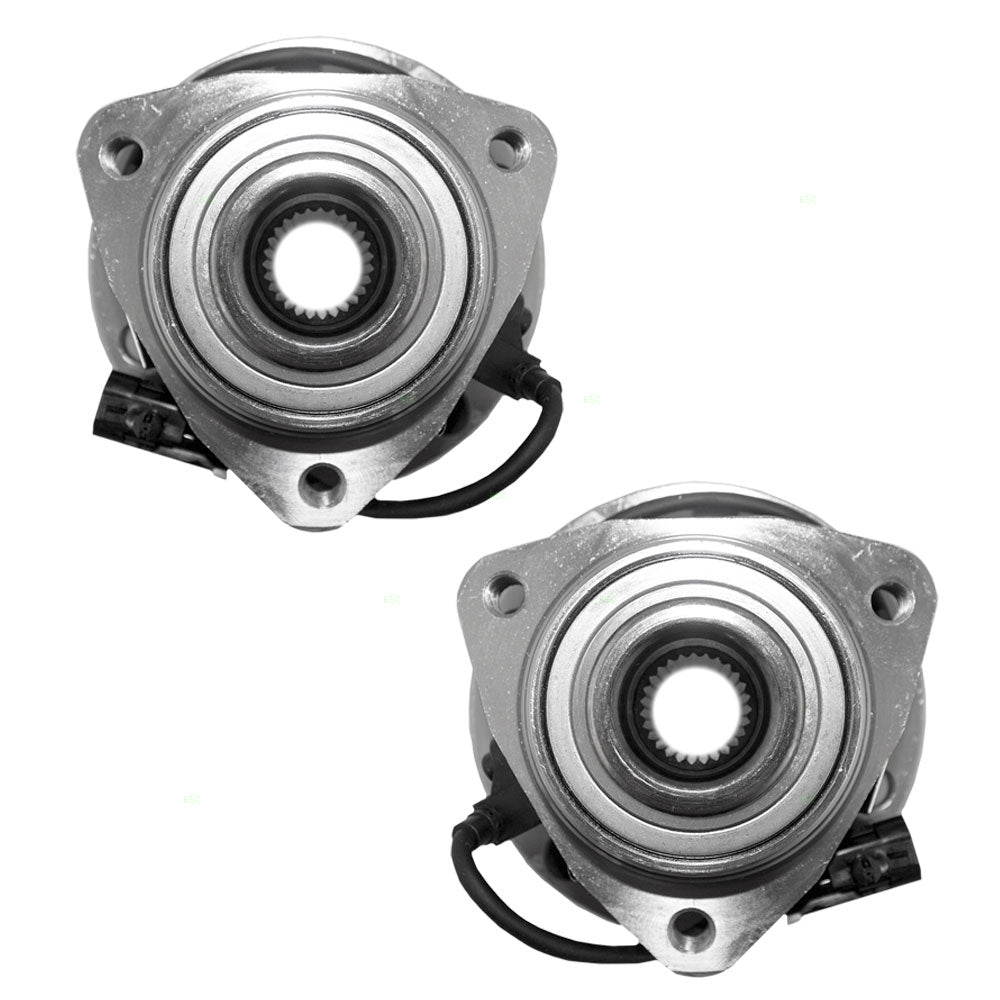 Brock Replacement Set Front Hubs and Wheel Bearings Compatible with Blazer Jimmy Envoy Bravada Hombre S10 Sonoma 4-Wheel Drive 12413045
