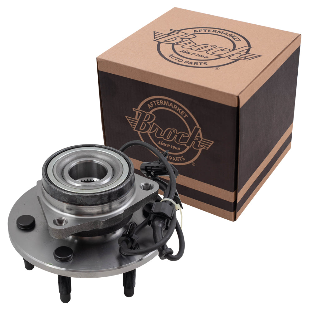 Brock Replacement Front Hub and Wheel Bearing Assembly Compatible with 99-07 Silverado Sierra 1500 Pickup Truck 4-Wheel Drive with 6 lug wheels