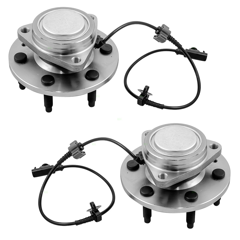 Brock Replacement Set Front Hubs and Wheel Bearings Compatible with 2007-2014 Silvero Sierra 1500 Pickup Truck w/Rear-Wheel Drive 22841380