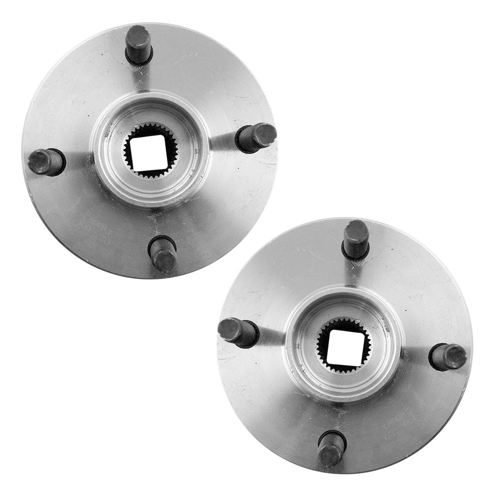 Brock Replacement Set Front Hubs and Wheel Bearings Compatible with Cobalt G5 Ion 4 Lug Wheel with ABS 22701516