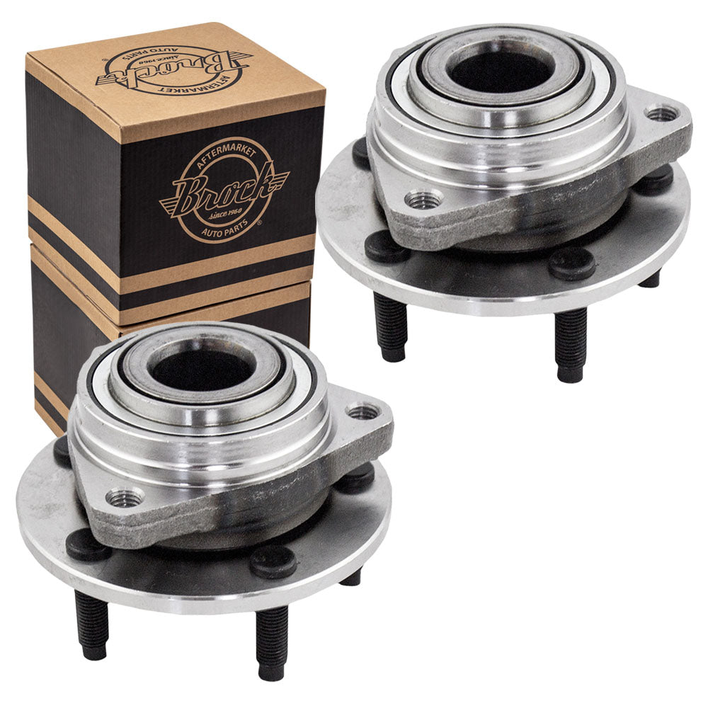 Brock Replacement Set Front Hubs and Wheel Bearings Compatible with Malibu/Maxx Malibu Classic G6 Aura HHR SS without ABS 15793213
