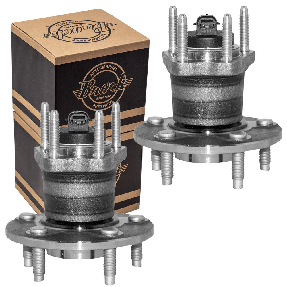 Brock Replacement Set Rear Hubs and Wheel Bearings Compatible with G6 Aura HHR SS Malibu/Malbu Maxx with ABS 15798483