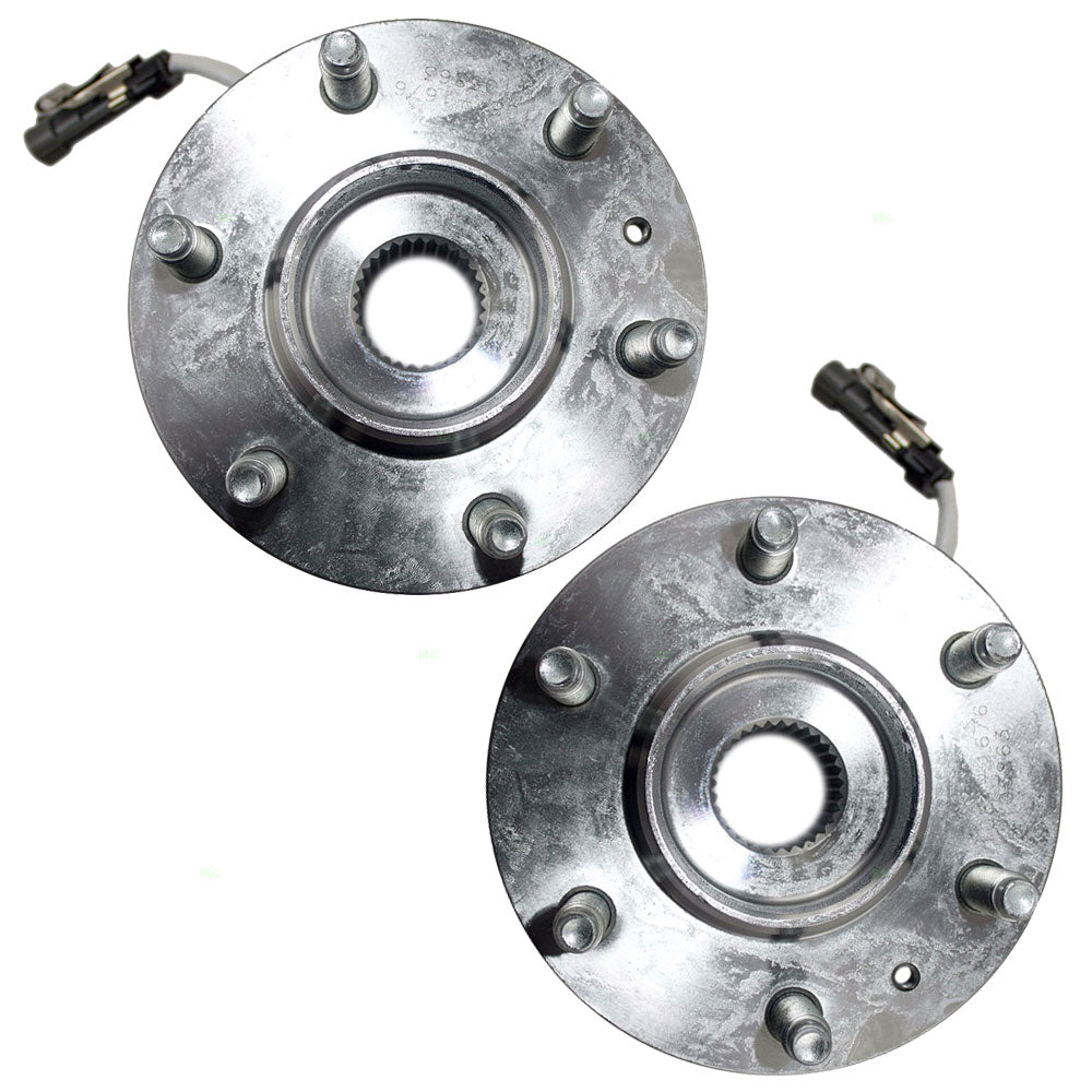 Brock Replacement Set Rear Hub & Bearing Compatible with 2005-2011 STS RWD 2004-2009 SRX with ABS 6 Lug Wheel 89047639