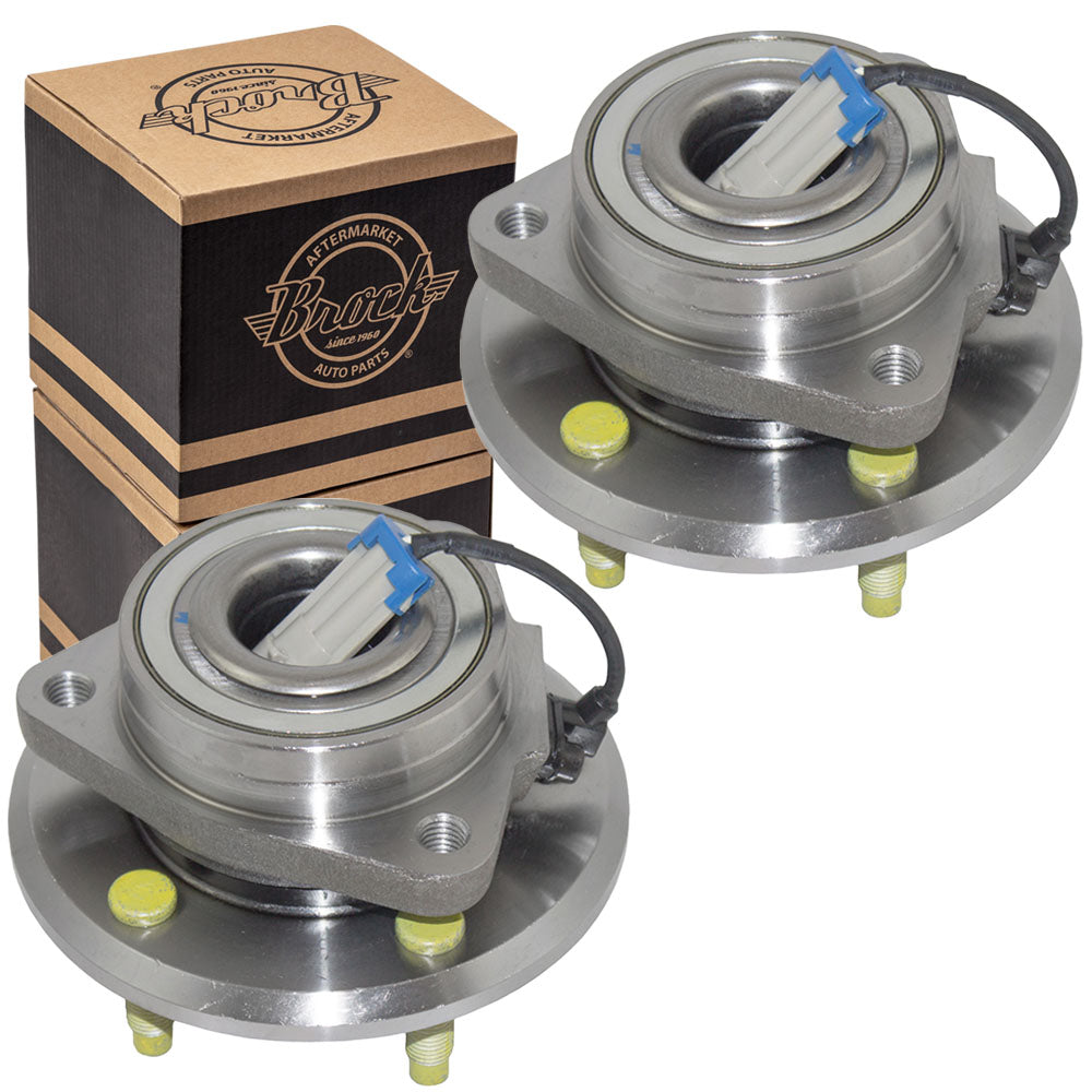 Brock Replacement Set Front Hubs and Wheel Bearings Compatible with Captiva Sport Equinox Torrent Vue XL-8