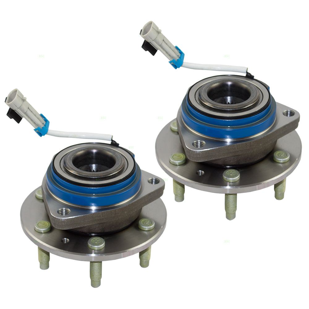 Brock Replacement Set Front Hubs and Wheel Bearings Compatible with 2004-2009 SRX with All-Wheel Drive 25998408 HA590078 513198