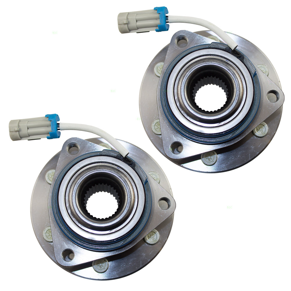 Brock Replacement Set Front Hubs and Wheel Bearings Compatible with 2004-2009 SRX with All-Wheel Drive 25998408 HA590078 513198