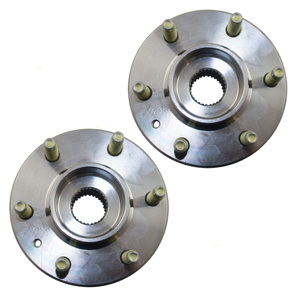Brock Replacement Set Front Hubs and Wheel Bearings Compatible with 2004-2009 SRX with All-Wheel Drive 25998408 HA590078 513198