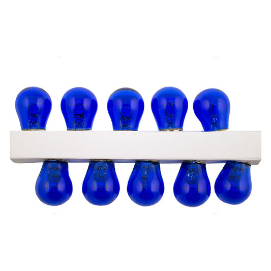 Brock Replacement for Set of 10 Blue Light Bulbs Ten 1156 Pack Replacement Off Road
