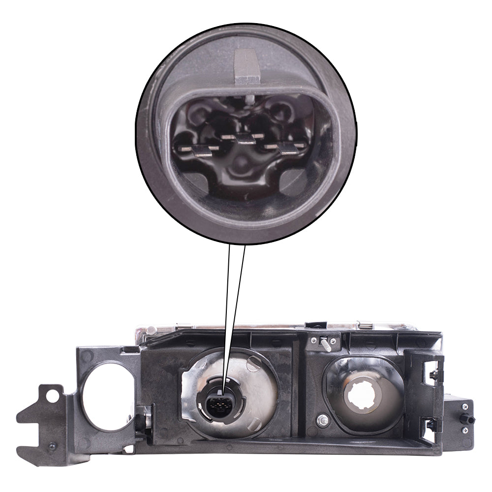 Brock Replacement Driver and Passenger Set Headlights Compatible with 1991-1996 Caprice Roadmaster Wagon 16519235 16519236