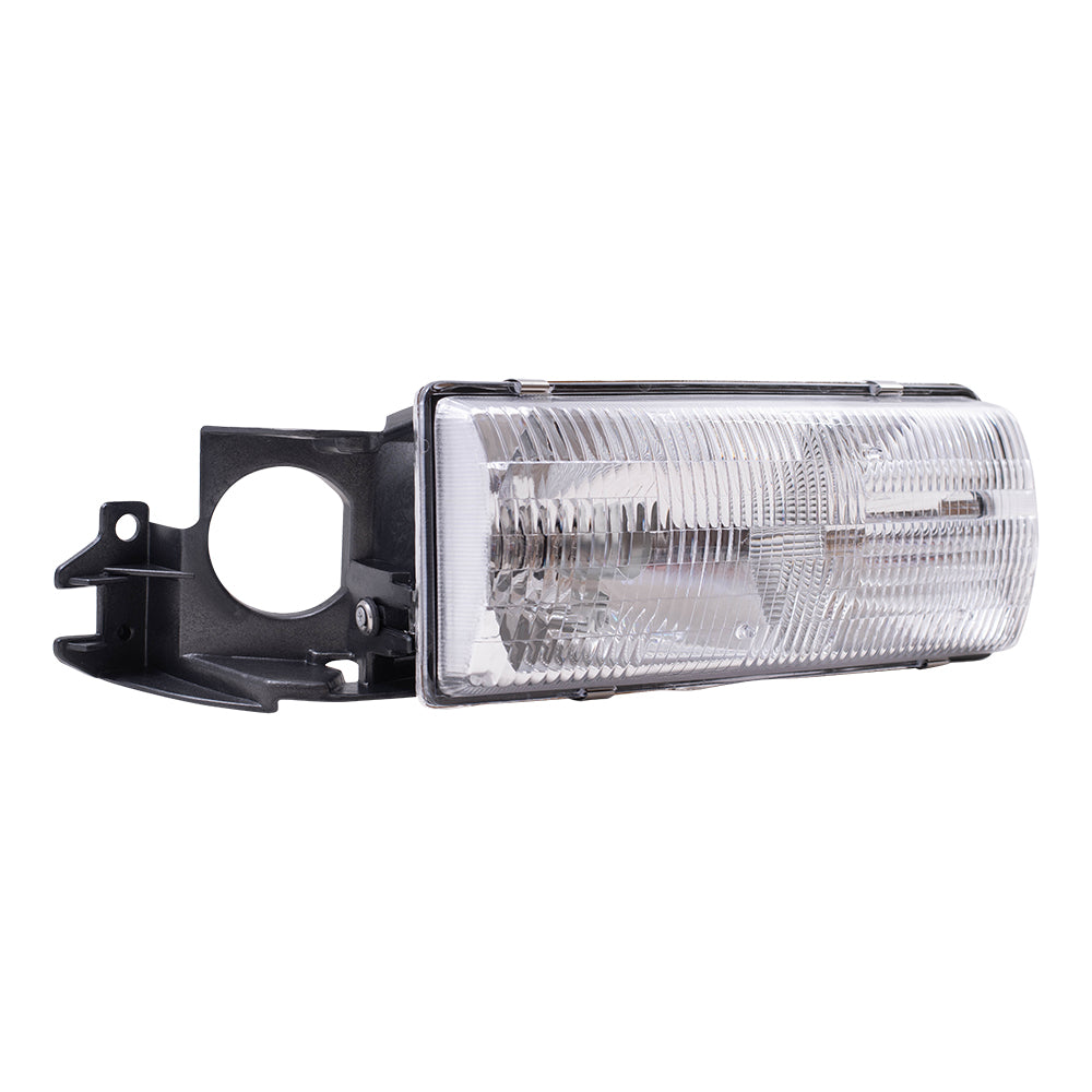 Brock Replacement Driver Headlight Compatible with 1991-1996 Caprice Roadmaster Wagon 16519235